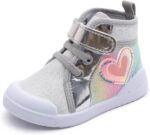 Toddler Girls Sneakers Kids High Top Casual Canvas Shoes with Sparkle Color Change Flipping Sequins - Image 2