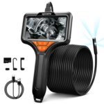 Triple Lens Endoscope Camera with Light- 5" 1080P HD Handheld Borescope with 50FT Semi-Rigid Cable, Waterproof Sewer Inspection Camera with 32GB Card, Drain Plumbing Camera & Gifts for Men - Image 2