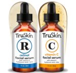 TruSkin Face Serum Duo – Vitamin C Serum & Retinol Serum for Face – AM & PM Anti Aging Skincare Routine – Brightening & Smoothing Facial Serums, 1 fl oz Each - Image 2