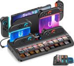 Upgraded Switch 2 Storage Dock for Nintendo Switch 2 Joycons&Console, [20 Game Card Slots] All-in-one Joy-Con 2 Charging Docks, Organizer Station for Family&Friends,for Sega Saturn Accessories,L - Image 2