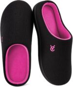 VeraCosy Women's Two-Tone Slippers Soft Comfy Knit Memory Foam Non-slip Indoor Outdoor House Shoes - Image 2