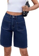 Womens Jean Shorts High Waisted Stretchy Bermuda Shorts Trendy Casual Denim Shorts - Image 2