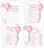 Your Main Event Prints Girl Baby Shower Games Bundle, Who Knows Mommy Best, Bingo, Guest Quest, Fun Baby Shower Games and Activities - Image 2