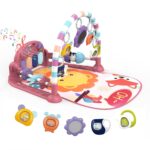 dearlomum Baby Play Mat Gym, Funny Play Piano Tummy Time Activity Mat with 5 Infant Sensory Toys, Music and Lights, Boy & Girl Gifts for Newborns 0 to 3 6 9 12 Months(New Pink) - Image 2