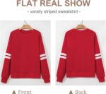 SELINK Womens Varsity Striped Oversized Sweatshirt Crewneck Long Sleeve Casual Fashion Pullover Top Fall Outfits - Image 5