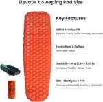 Elevate X Inflatable Sleeping Pad – 4-Season Lightweight Camping Mattress, ASTM R-Value 7.5, Durable Waterproof Nylon, Compact Backpacking Sleeping Mat for Winter Trekking & Extreme Cold - Image 3