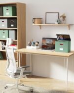 Oterri 2 Pack File Organizer Boxes with Lids, File Box with Mesh Pockets, Document Organizer Box for File Folders Letter Size, Zippers Filing Box for Home, Office, School (Green, Without Folders) - Image 8