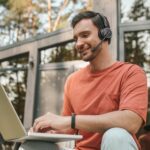 LEVN Wireless Headset, Wireless Headset with Mic for Work, (Noise Cancelling & Mute Button), Bluetooth Headset with Microphone from Home/Office/PC/Call Center/Computer/Laptop/Teams/Zoom (Black) - Image 9