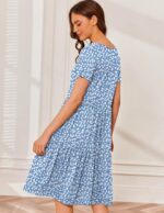 Ekouaer Nursing Dress Summer Short Sleeve Breastfeeding Casual Knee Length Maternity Dresses S-XXL - Image 4