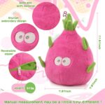 MIAODAM Reversible Dragon Fruit Dinosaur Plush Toys, Zip Flip Stuffed Animals, Cute Dinosaur Plushie in A Dragon Fruit, for Baby, Boys & Girls (30cm/11.8in) - Image 4