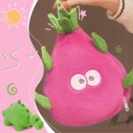 MIAODAM Reversible Dragon Fruit Dinosaur Plush Toys, Zip Flip Stuffed Animals, Cute Dinosaur Plushie in A Dragon Fruit, for Baby, Boys & Girls (30cm/11.8in) - Image 6