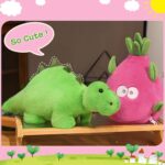MIAODAM Reversible Dragon Fruit Dinosaur Plush Toys, Zip Flip Stuffed Animals, Cute Dinosaur Plushie in A Dragon Fruit, for Baby, Boys & Girls (30cm/11.8in) - Image 7