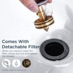 FORIOUS Bathroom Sink Drain with Overflow, Pop Up Drain Assembly with Detachable Basket Stopper, Anti-Explosion and Anti-Clogging Drain Strainer, 304 Stainless Steel, Matte Black - Image 6