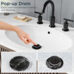 FORIOUS Bathroom Sink Drain with Overflow, Pop Up Drain Assembly with Detachable Basket Stopper, Anti-Explosion and Anti-Clogging Drain Strainer, 304 Stainless Steel, Matte Black - Image 7