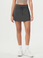 ODODOS Women's Drawstring Tie Daily Skirts Built-in Shorts Athletic Golf Tennis Skorts with Ball Pocket - Image 3