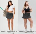 ODODOS Women's Drawstring Tie Daily Skirts Built-in Shorts Athletic Golf Tennis Skorts with Ball Pocket - Image 6