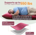 KASBAH Camping Sleeping Pad,Extra Wide 6 inch Thick Inflatable Sleeping Pads with Built-in Foot Pump and Pillow,Ultralight Camping Mat Gear for Outdoor Hiking,Camping - Image 5