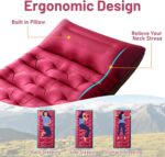KASBAH Camping Sleeping Pad,Extra Wide 6 inch Thick Inflatable Sleeping Pads with Built-in Foot Pump and Pillow,Ultralight Camping Mat Gear for Outdoor Hiking,Camping - Image 7