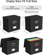 Oterri 2 Pack File Organizer Boxes with Lids, File Box with Mesh Pockets, Document Organizer Box for File Folders Letter Size, Zippers Filing Box for Home, Office, School (Black, Without Folders) - Image 4