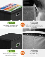 Oterri 2 Pack File Organizer Boxes with Lids, File Box with Mesh Pockets, Document Organizer Box for File Folders Letter Size, Zippers Filing Box for Home, Office, School (Black, Without Folders) - Image 5