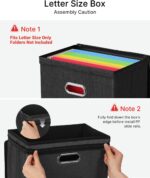 Oterri 2 Pack File Organizer Boxes with Lids, File Box with Mesh Pockets, Document Organizer Box for File Folders Letter Size, Zippers Filing Box for Home, Office, School (Black, Without Folders) - Image 6