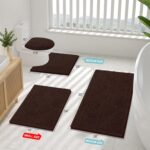 Smiry Bathroom Rugs Sets 2 Piece, Soft Absorbent Chenille Machine Washable Non Slip Shaggy Bath Rug Set for Tub, Shower, and Floor (30x20+24x16, Brown) - Image 3