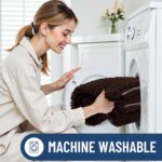 Smiry Bathroom Rugs Sets 2 Piece, Soft Absorbent Chenille Machine Washable Non Slip Shaggy Bath Rug Set for Tub, Shower, and Floor (30x20+24x16, Brown) - Image 7