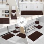 Smiry Bathroom Rugs Sets 2 Piece, Soft Absorbent Chenille Machine Washable Non Slip Shaggy Bath Rug Set for Tub, Shower, and Floor (30x20+24x16, Brown) - Image 8