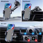 Phone Holder Car Mount for iPhone [Powerful Suction] Phone Mount for Car Dashboard Windshield Air Vent Universal Accessories [Thick Cases Friendly] Automobile Phone Holder Fit iPhone Smartphone - Image 3