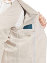 Perry Ellis Mens Linen-Blend Suit Jacket, Breathable Single Breasted Blazer, Regular Fit, with Chest Pocket (Sizes 36-54) - Image 4