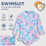 UMELOK Baby Girls One Piece Swimsuit Infant Bathing Suit Long Sleeve Rash Guard Swimwear with UPF 50+ Sun Protection - Image 3