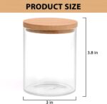 4 Pack Glass Qtip Holder Dispenser Set - Apothecary Jars with Lids for Vanity Makeup Organizer - Bathroom Canister Storage Organizer for Cotton Ball,Swab,Round Pads,Floss - Image 8