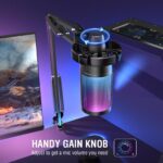 FIFINE Gaming PC USB Microphone, Podcast Condenser Mic with Boom Arm, Pop Filter, Mute Button for Streaming, Twitch, Online Chat, RGB Computer Mic for PS4/5 PC Gamer Youtuber-AmpliGame A6T - Image 7