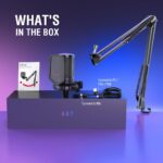 FIFINE Gaming PC USB Microphone, Podcast Condenser Mic with Boom Arm, Pop Filter, Mute Button for Streaming, Twitch, Online Chat, RGB Computer Mic for PS4/5 PC Gamer Youtuber-AmpliGame A6T - Image 10