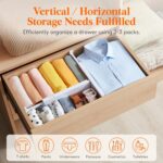 Lifewit 14 Pack Drawer Dividers for Clothes, 10.9-16" Adjustable Drawer Organizers, 4" High Plastic Expandable Drawer Separators in Bedroom/Office/Bathroom/Kitchen Storage, White - Image 6