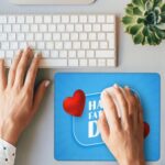 Mouse Pad Happy Fathers Day Hearts Blue Mouse Pads for Desk Non-Slip Rubber Base Square Gaming Mousepad Mat for Computer Home Office - Image 6