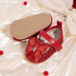 HsdsBebe Baby Girls Mary Jane Flats Non Slip Soft Sole Bowknot Princess Wedding Dress Shoes Toddler First Walkers Infant Newborn Baptism Crib Shoes - Image 4