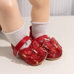 HsdsBebe Baby Girls Mary Jane Flats Non Slip Soft Sole Bowknot Princess Wedding Dress Shoes Toddler First Walkers Infant Newborn Baptism Crib Shoes - Image 7