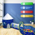 PigPigPen 3pc Kids Play Tent for Boys with Ball Pit, Crawl Tunnel, Princess Tents for Toddlers, Baby Space World Playhouse Toys, Boys Indoor& Outdoor Play House, Perfect Kid’s Gifts - Image 3