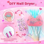 Kids Nail Polish Set for Girls Toys, Washable Quick-Dry Toddler Nail Art Kit with Air Cooling Dryer and Cosmetic Case, Christmas or Birthday Gifts for Girls Ages 3 4 5 6 7 9 10 11 12-Pink - Image 5