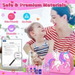 Kids Nail Polish Set for Girls Toys, Washable Quick-Dry Toddler Nail Art Kit with Air Cooling Dryer and Cosmetic Case, Christmas or Birthday Gifts for Girls Ages 3 4 5 6 7 9 10 11 12-Pink - Image 6