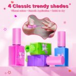 Kids Nail Polish Set for Girls Toys, Washable Quick-Dry Toddler Nail Art Kit with Air Cooling Dryer and Cosmetic Case, Christmas or Birthday Gifts for Girls Ages 3 4 5 6 7 9 10 11 12-Pink - Image 7