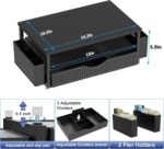 Spacrea Desk Organizer and Accessories, Computer Monitor Stand Riser with Drawer and 2 Pen Holders, Office Desk Accessories & Workspace Organizers for Office Supplies (Black) - Image 6