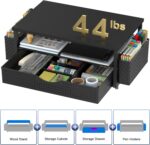 Spacrea Desk Organizer and Accessories, Computer Monitor Stand Riser with Drawer and 2 Pen Holders, Office Desk Accessories & Workspace Organizers for Office Supplies (Black) - Image 7
