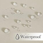 NICETOWN 2 Panels Outdoor Curtains for Patio Waterproof & Windproof, Grommet & Back Tab on Top & Bottom Weighted Drapes Keep Sun/Rain Out with Bouns Rope for Deck, Beige, W84 x L108 - Image 4