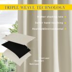 NICETOWN 2 Panels Outdoor Curtains for Patio Waterproof & Windproof, Grommet & Back Tab on Top & Bottom Weighted Drapes Keep Sun/Rain Out with Bouns Rope for Deck, Beige, W84 x L108 - Image 5