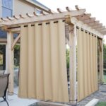 NICETOWN 2 Panels Outdoor Curtains for Patio Waterproof & Windproof, Grommet & Back Tab on Top & Bottom Weighted Drapes Keep Sun/Rain Out with Bouns Rope for Deck, Beige, W84 x L108 - Image 8