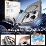 Chicfun 360° O-Ring MagStander for iPhone 15 Pro Case with Magnetic Kickstand Ring Holder [Compatible with MagSafe][360°Rotate Stand Ring][Military Shockproof] iPhone 15 Pro Phone Cover Matte Grey - Image 5