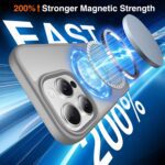 Chicfun 360° O-Ring MagStander for iPhone 15 Pro Case with Magnetic Kickstand Ring Holder [Compatible with MagSafe][360°Rotate Stand Ring][Military Shockproof] iPhone 15 Pro Phone Cover Matte Grey - Image 6