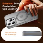 Chicfun 360° O-Ring MagStander for iPhone 15 Pro Case with Magnetic Kickstand Ring Holder [Compatible with MagSafe][360°Rotate Stand Ring][Military Shockproof] iPhone 15 Pro Phone Cover Matte Grey - Image 7